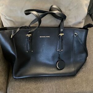 Michael Kors Black Tote with Gold Accents